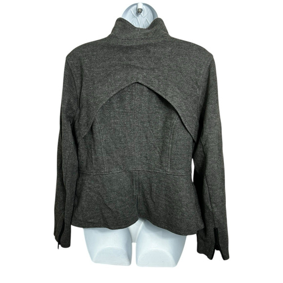 Cabi Rebel Moto Jacket Sz M Heathered Gray Side Zipper Versatile Minimalist - Picture 8 of 11